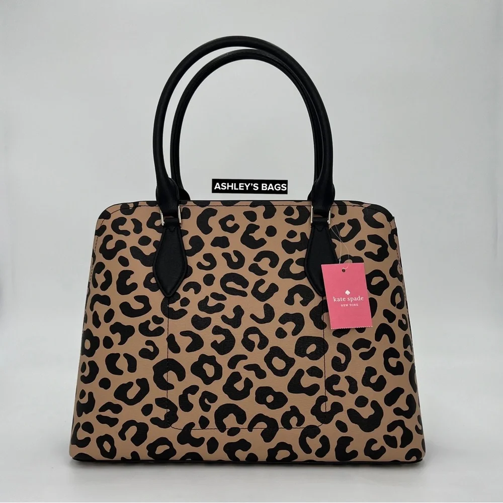 Kate Spade Darcy Leopard Cheetah Large Satchel Tote Crossbody